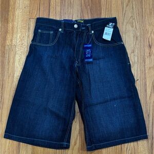 EVOLUTION Dark Indigo Denim Jean Shorts for Men